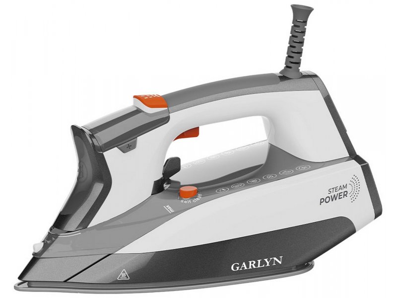 Garlyn GT-250 паровой утюг с керамической подошвой белый серый