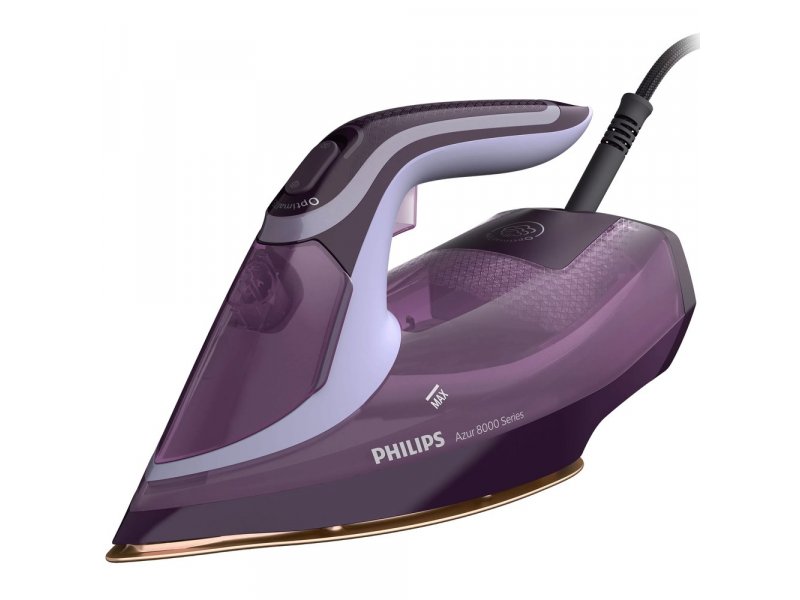 Philips DST 8021/30 фиолетовый паровой утюг 3000 Вт вид спереди