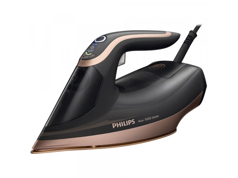 Philips DST 8041/80 чёрный утюг с керамической подошвой — вид спереди под углом
