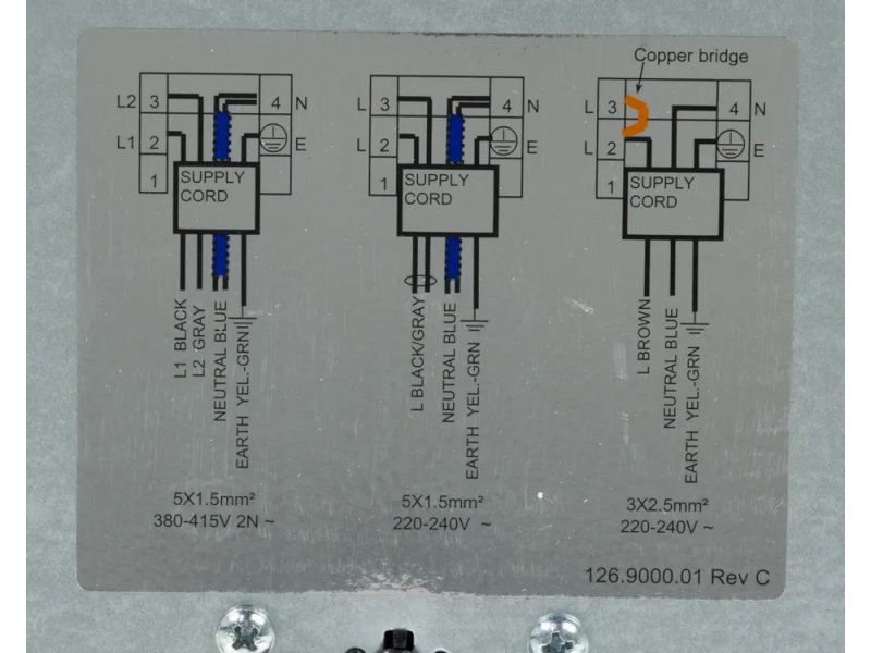 Beko HIC64402T электрическая схема подключения сечение проводов 3х2.5 мм&sup2; 220-240 В