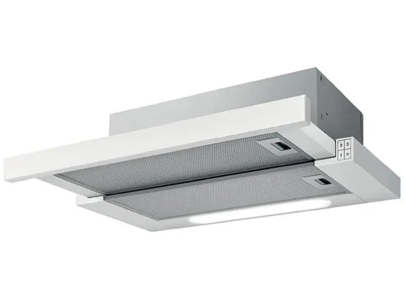Elica Elite 14 Lux WH/A/50 встраиваемая вытяжка белая с выдвижным козырьком — вид спереди