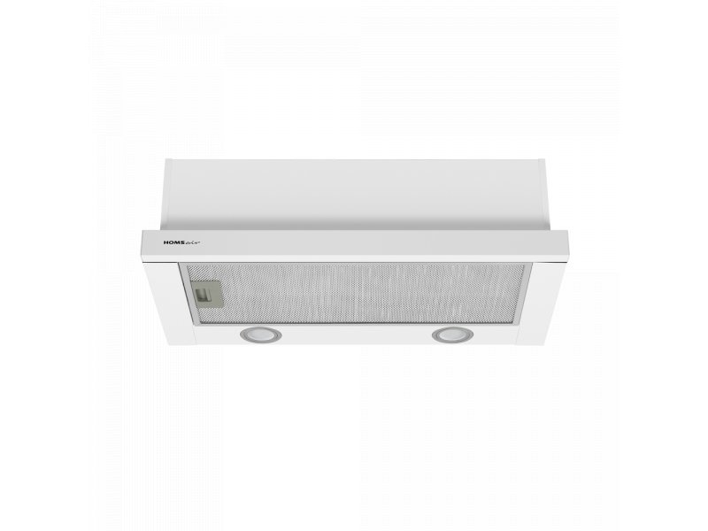Homsair Flat 50 White фронтальный вид белый корпус выдвижная панель кулисные переключатели управления