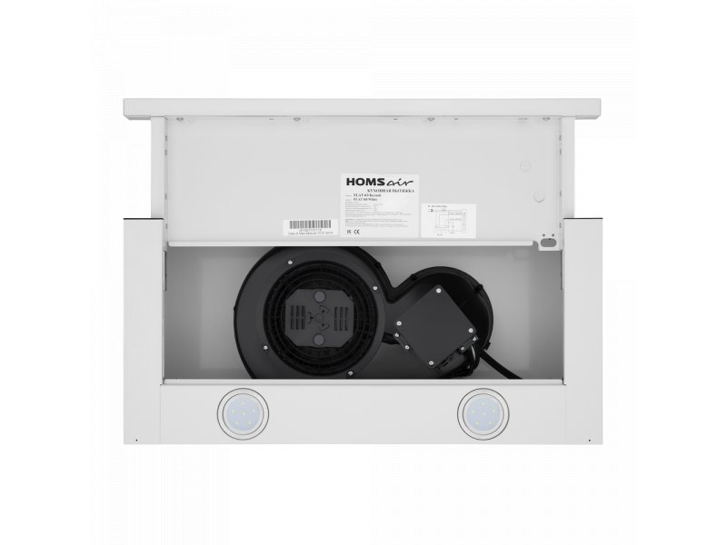 Homsair Flat 50 White вид снизу двигатель внутренняя конструкция наклейка с характеристиками