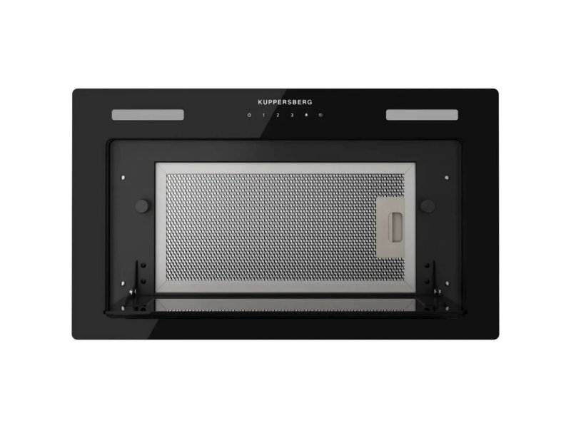 Kuppersberg High-Tech Inflat 60 B с открытым жировым фильтром — видна металлическая сетка, конструкция внутреннего механизма