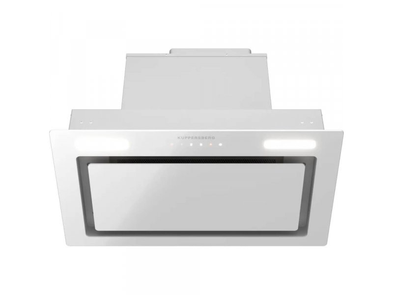 Kuppersberg High-Tech Inflat 60 W с включённой светодиодной подсветкой белый корпус вид спереди