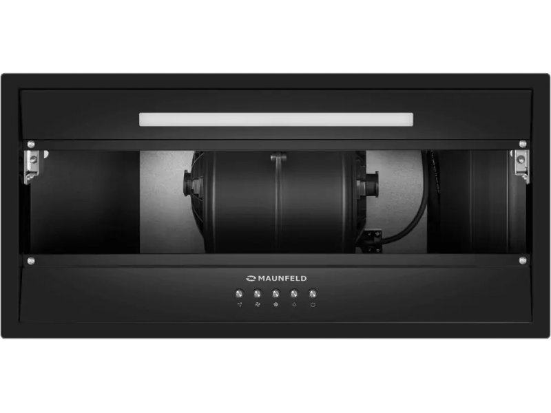Maunfeld Vivid 603EM — внутренняя конструкция с электромотором и металлическими воздуховодами