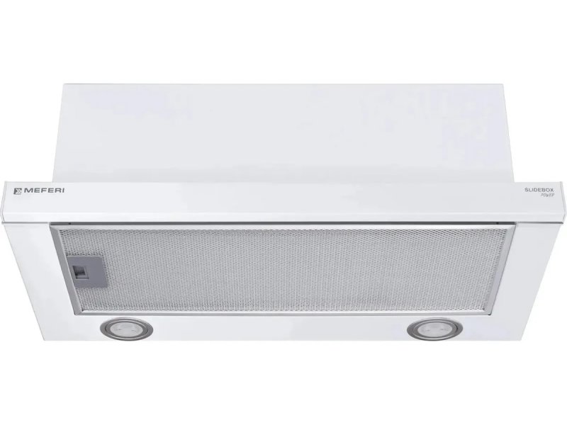 Meferi Glass Ultra SlideBox60WH &mdash; боковой вид в сложенном состоянии, компактный профиль корпуса