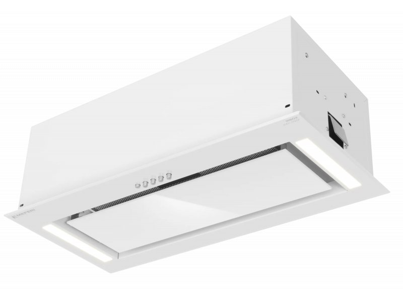 Meferi Power INBOX60WH Glass белая встраиваемая вытяжка с откидной стеклянной панелью