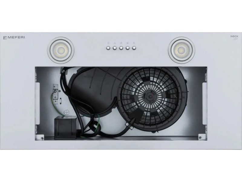 Meferi Light InBox60WH &mdash; внутреннее устройство: вентилятор, электродвигатель и воздуховодная система