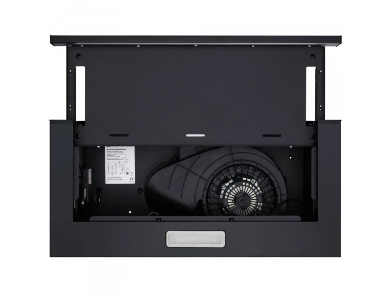 Meferi Light SlideBox60BK внутренний вид &mdash; одномоторный привод, вентиляционное колесо и воздухозаборник