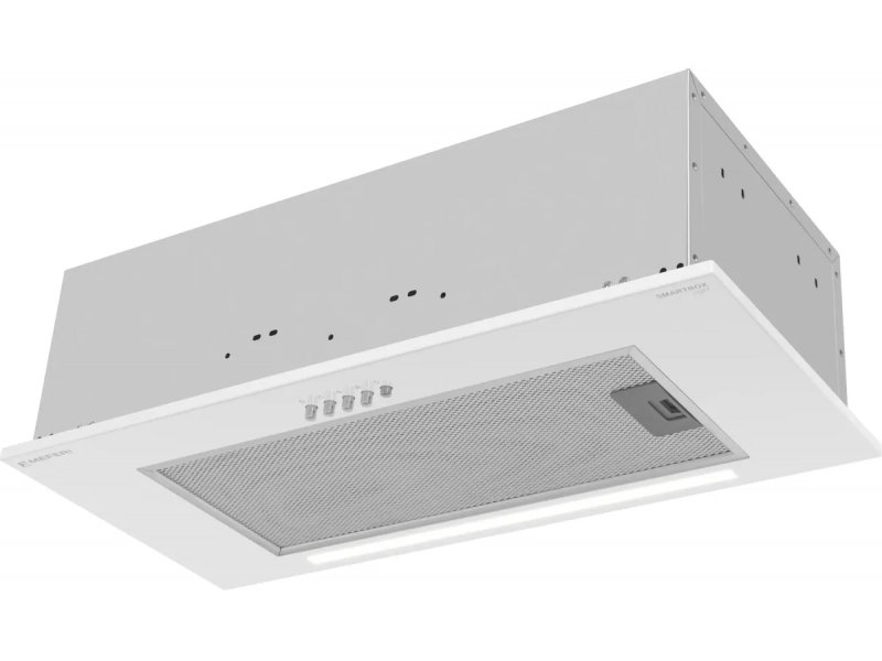 Meferi Light SmartBox60WH встраиваемая вытяжка белый корпус боковой профиль с креплением