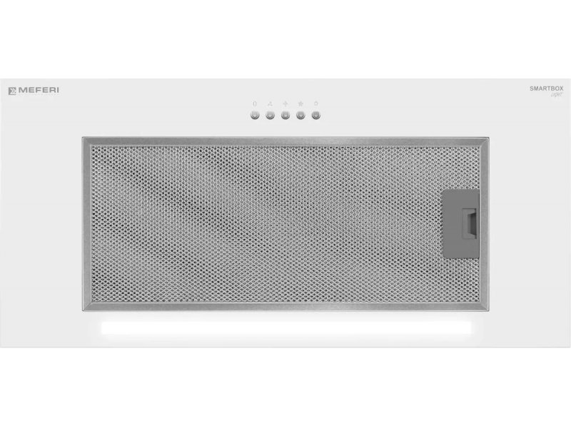 Meferi Light SmartBox60WH сетчатый жиропоглощающий фильтр крупным планом кнопки управления вверху