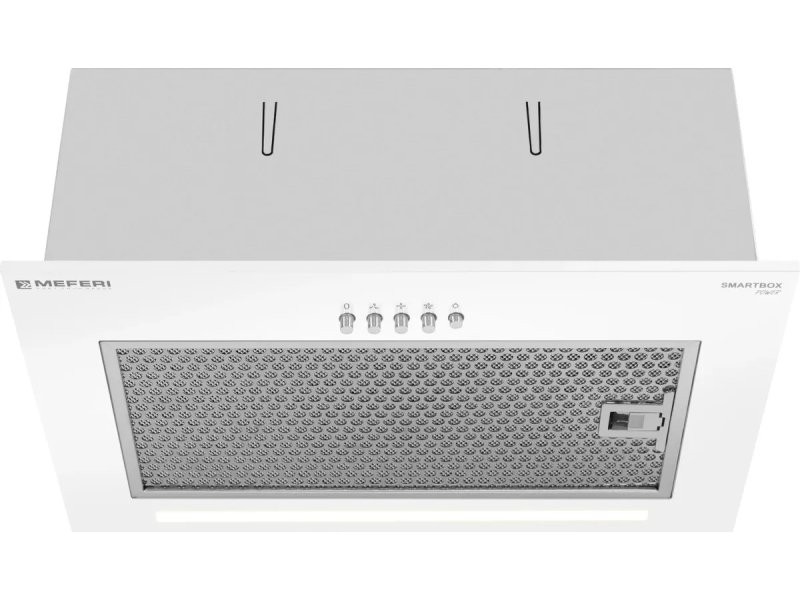 Meferi Power SmartBox45WH вид спереди алюминиевый сеточный жиропоглощающий фильтр панель управления