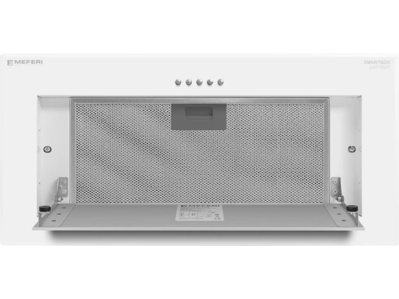 Meferi Power SmartBox60WH Glass — жироулавливающая сетка из перфорированного металла и угольный фильтр в корпусе