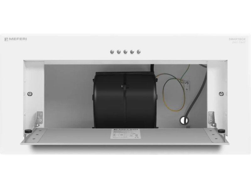 Meferi Power SmartBox60WH Glass — двигатель, воздуховод и кабель электропитания внутри корпуса