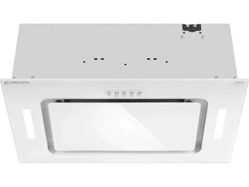 Meferi Ultra Inbox52WH Glass вид спереди &mdash; белая стеклянная панель встраиваемой вытяжки