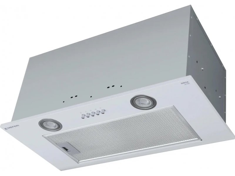 Meferi Ultra InBox60WH встраиваемая вытяжка белая с LED-подсветкой и металлическим жировым фильтром