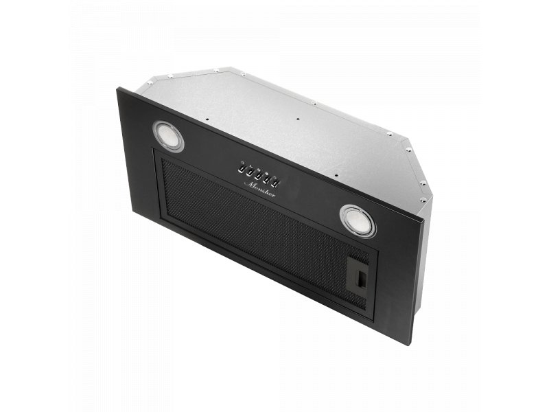 Monsher High-Tech Amie 60 изометрический вид — компактный профиль глубиной 29,6 см, чёрный фасад и белая задняя стенка для встройки в шкаф
