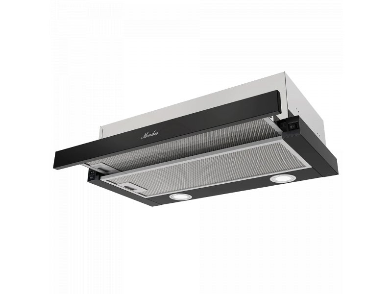 Monsher Loin 60 Noir встраиваемая вытяжка черная с выдвижным козырьком и LED подсветкой