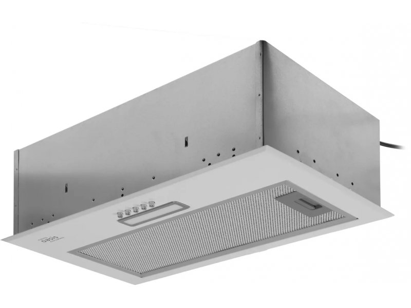 Oasis VM-52W встраиваемая вытяжка белый корпус вид в перспективе с фильтром и панелью управления