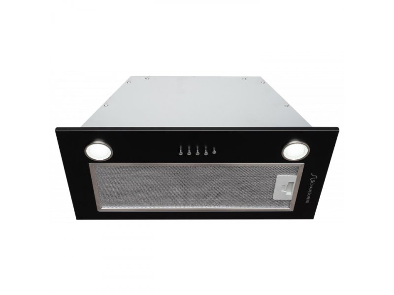 Schaub Lorenz SLD ES5220 вид под углом сверху — металлический жировой фильтр, две LED-лампы, кнопочное управление