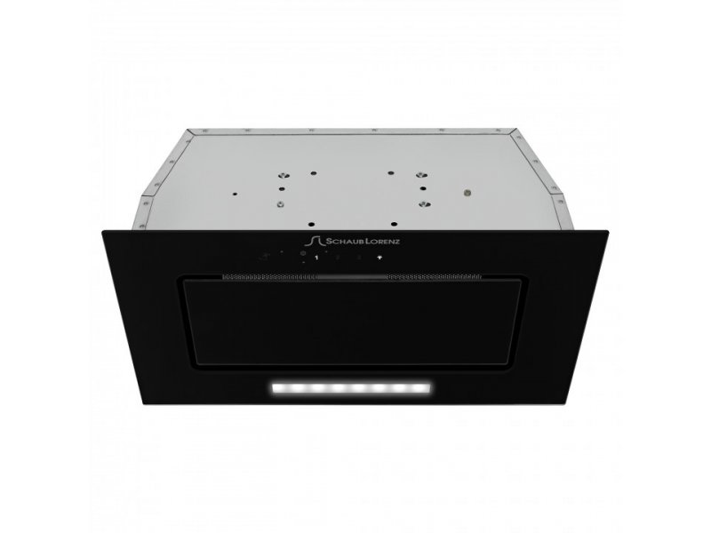 Schaub Lorenz SLD EY5215 — вид сверху с вынутым фильтром, корпус из металла, чёрная панель с логотипом