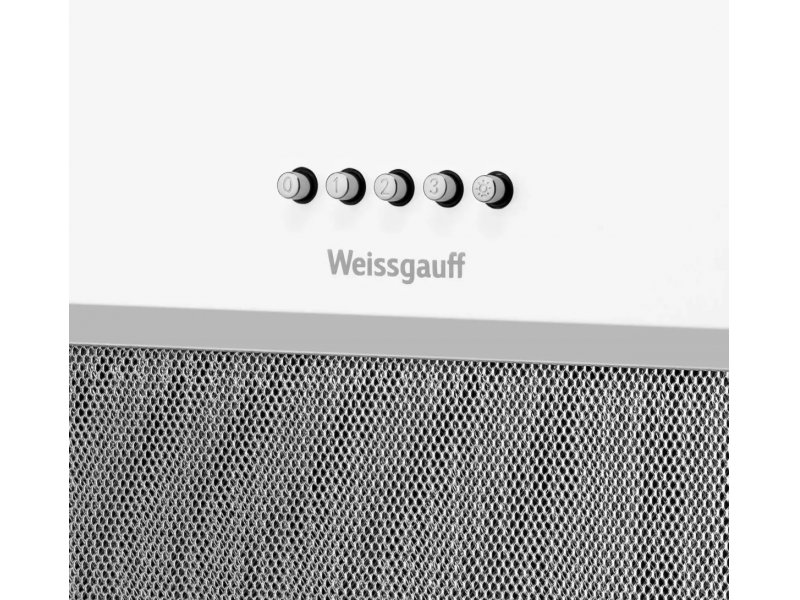 Weissgauff Arum 600 PB White Enamel крупный план пяти механических кнопок управления