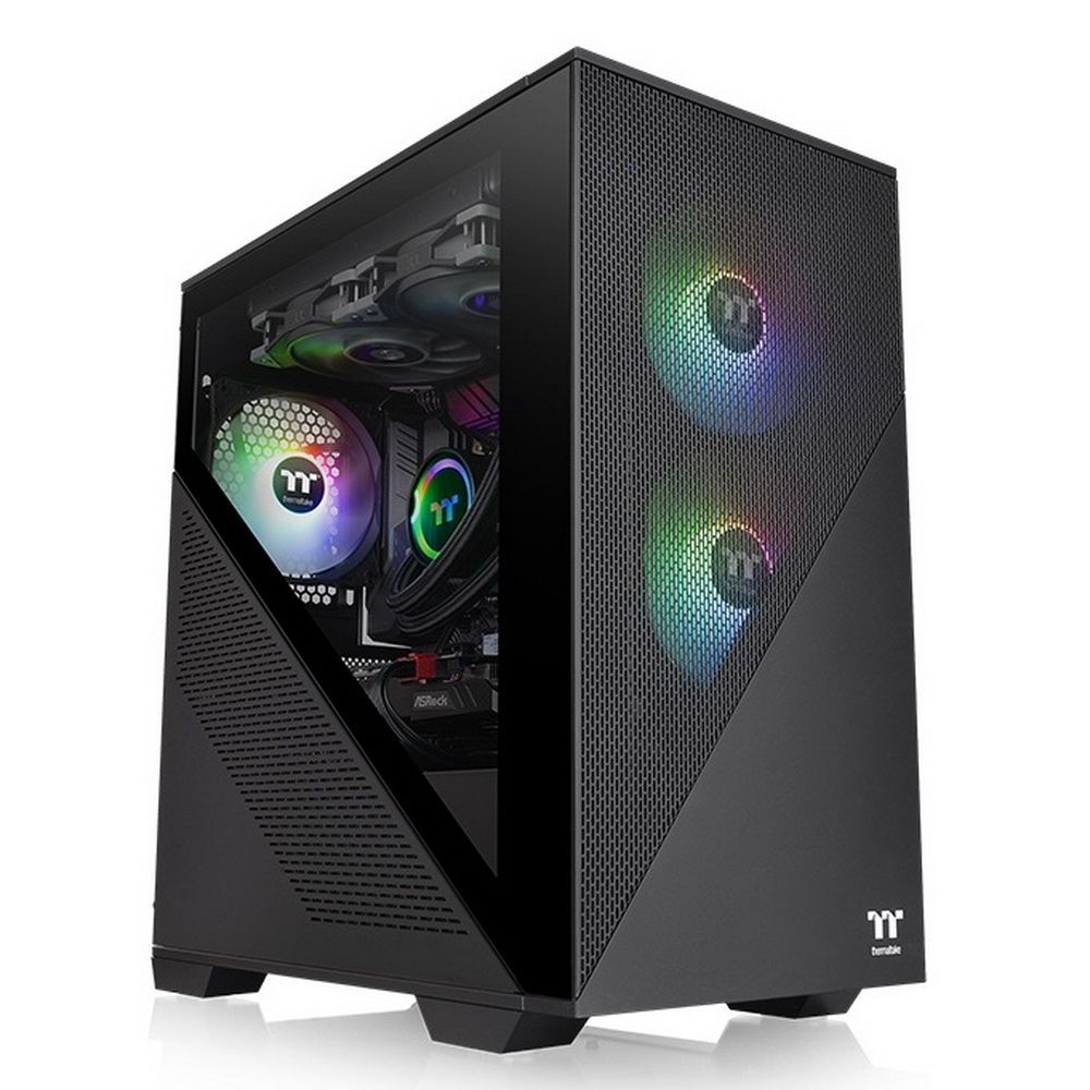 Thermaltake Divider 170 TG ARGB вид спереди и сбоку — закалённое стекло и ARGB-подсветка
