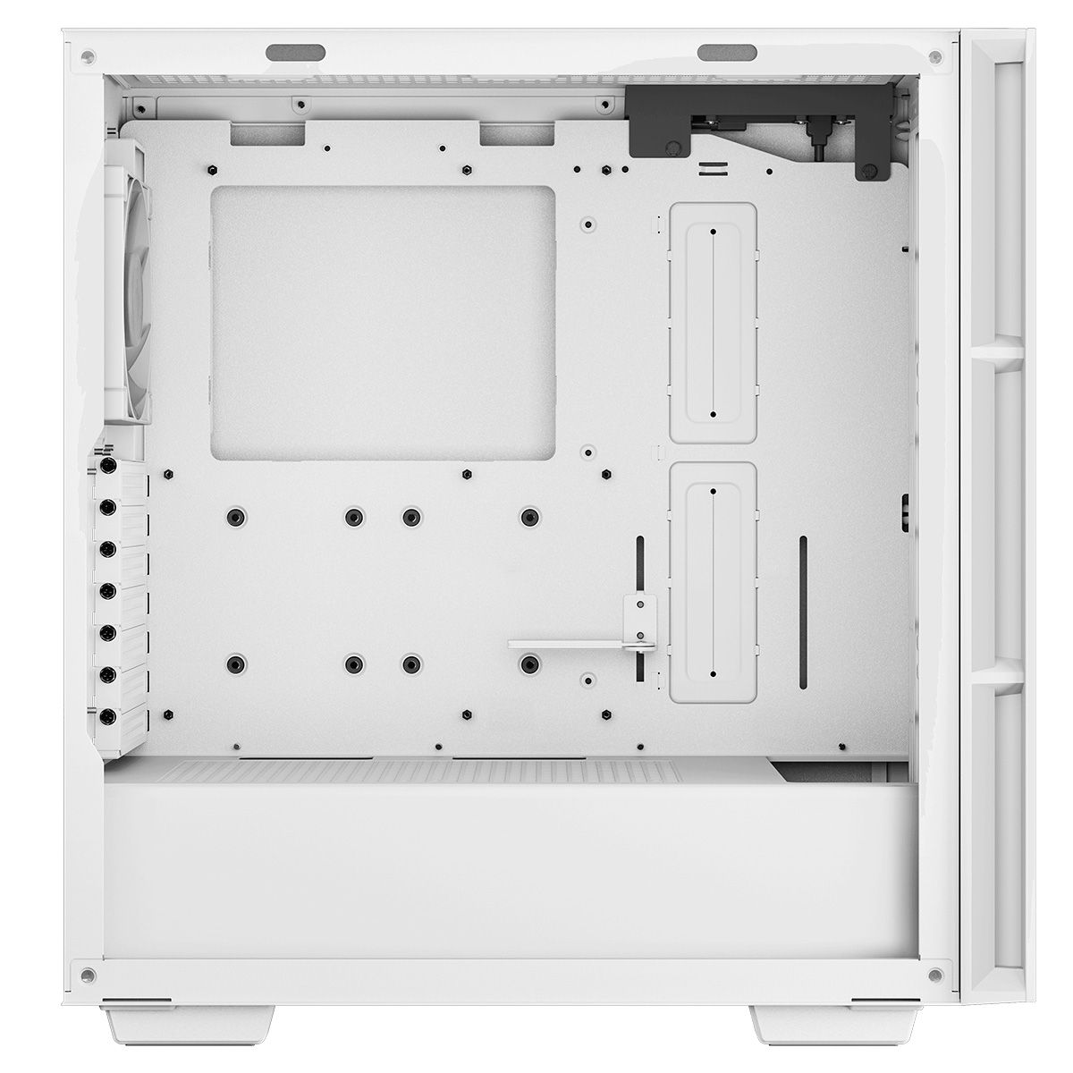 DeepCool CH560 вид сверху внутренняя компоновка монтажные отверстия для вентиляторов и кабель-менеджмент