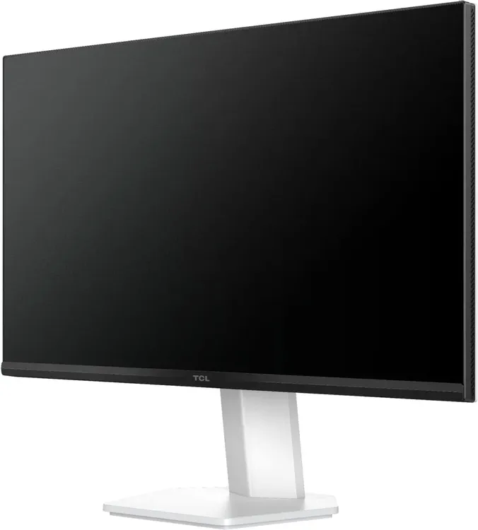 TCL 25P1AD вид сбоку — тонкий профиль корпуса и подставка
