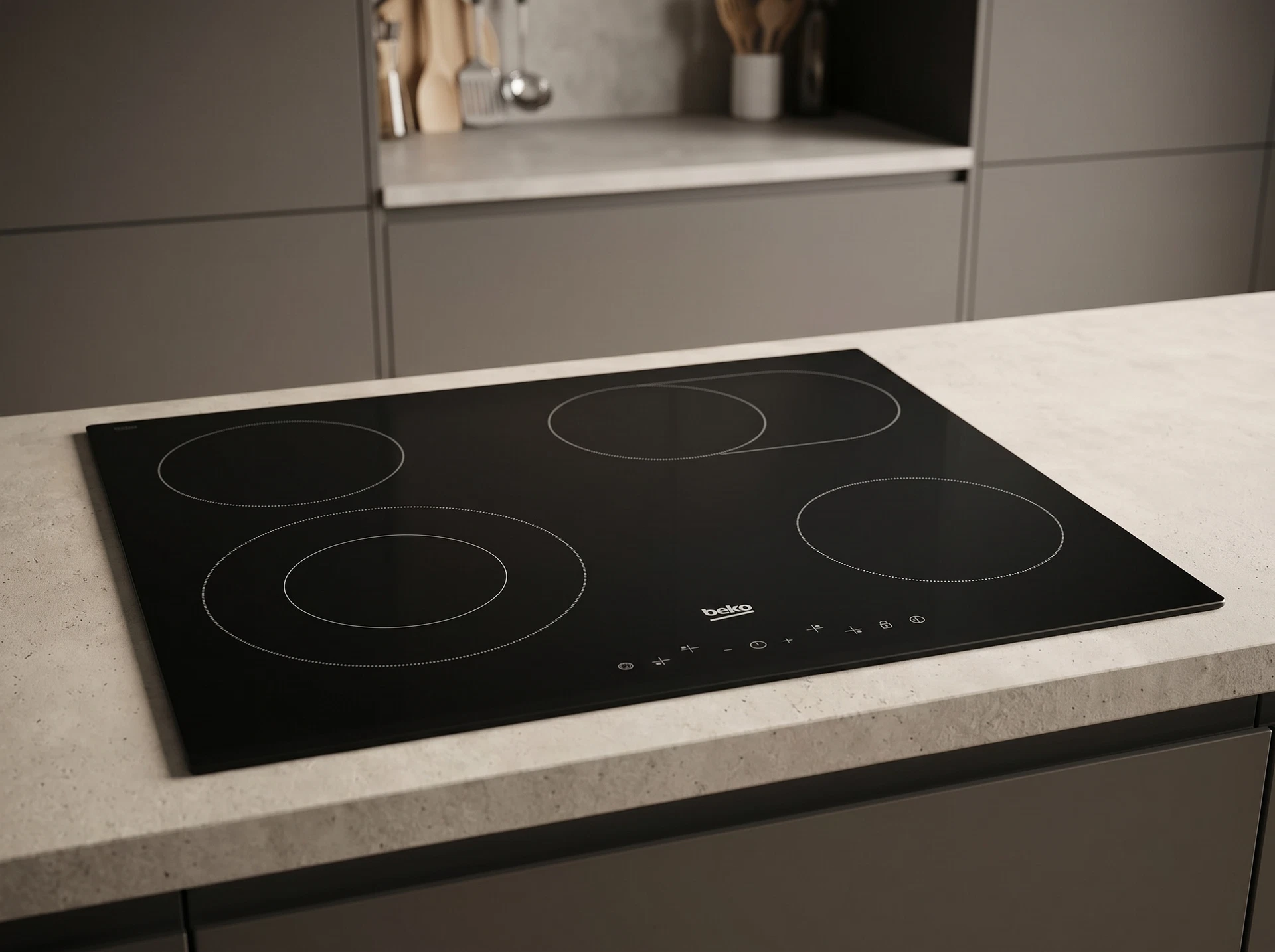 Встраиваемая индукционная варочная панель Beko HIC 64403 T - фото в интерьере