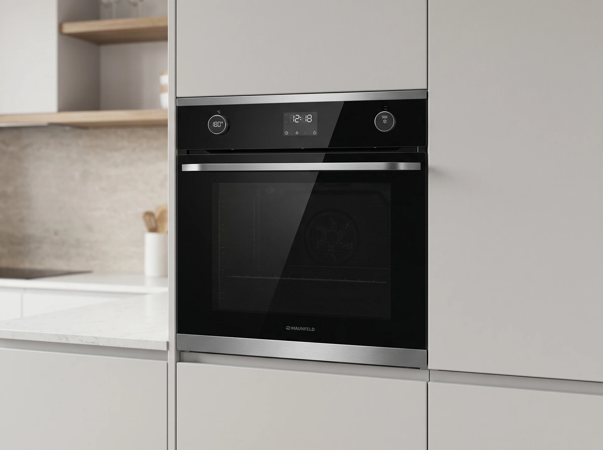 Электрический духовой шкаф Maunfeld EOEM7614B - фото в интерьере