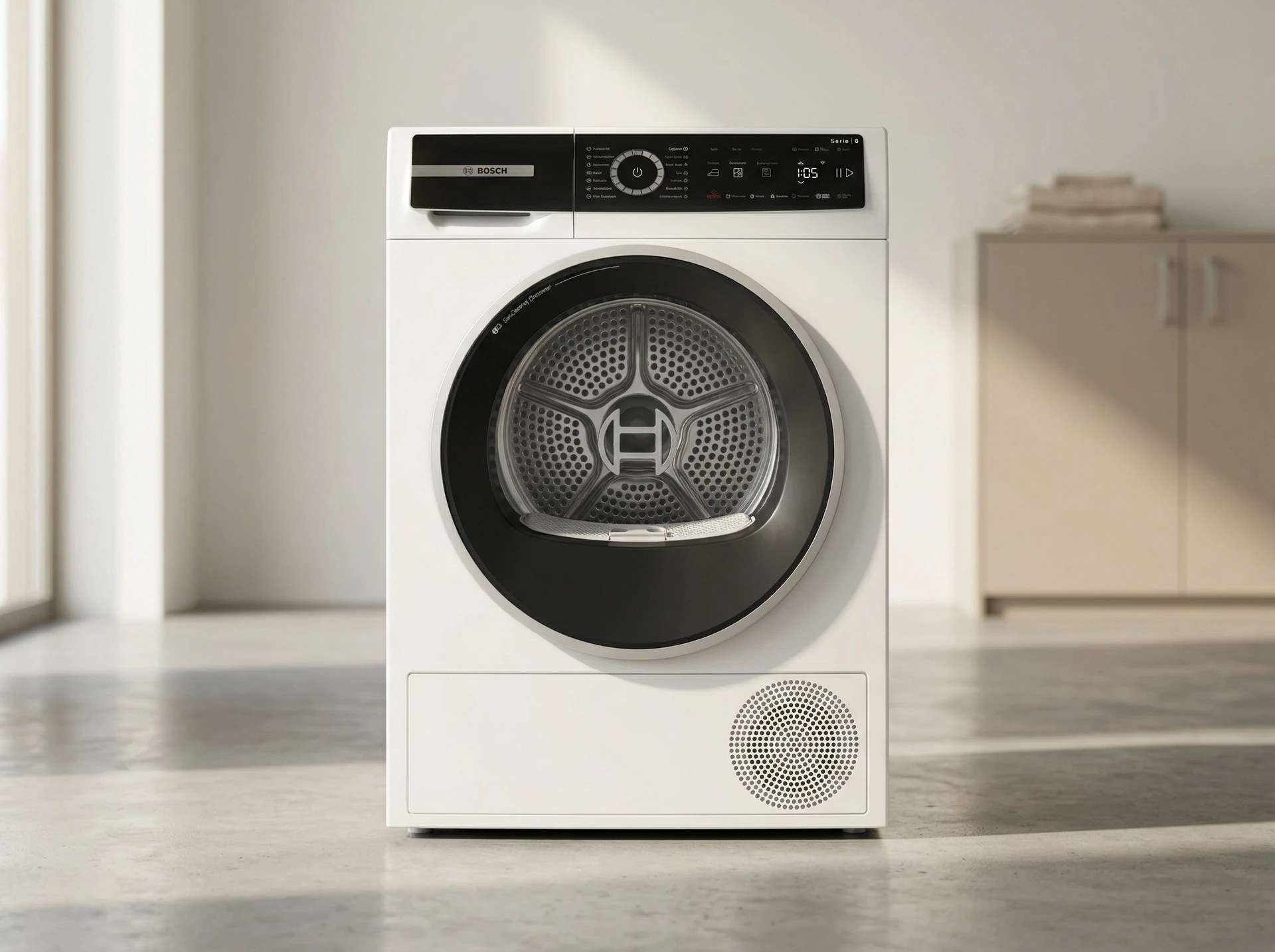 Сушильная машина Bosch Serie 8 WQB246CNBY белый - фото в интерьере