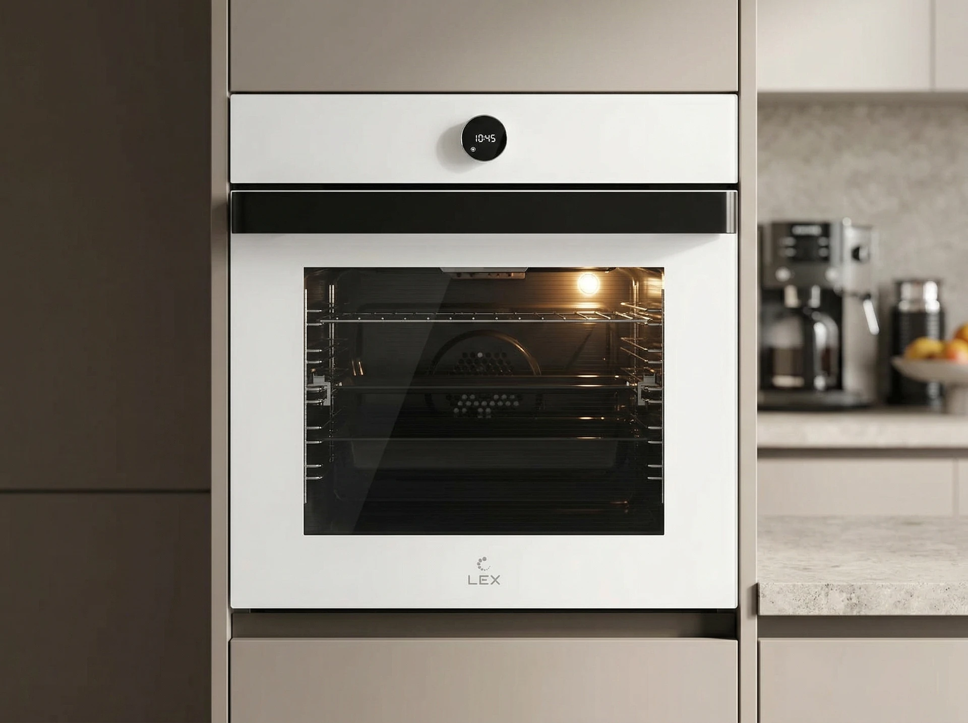 Электрический духовой шкаф Lex EDP 607 WH Wide Series - фото в интерьере