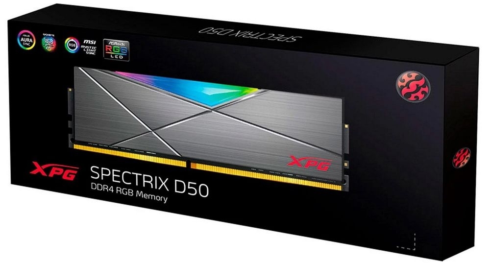 ADATA XPG Spectrix D50 DDR4 32 ГБ коробка с логотипами AURA Sync RGB Fusion MSI совместимости