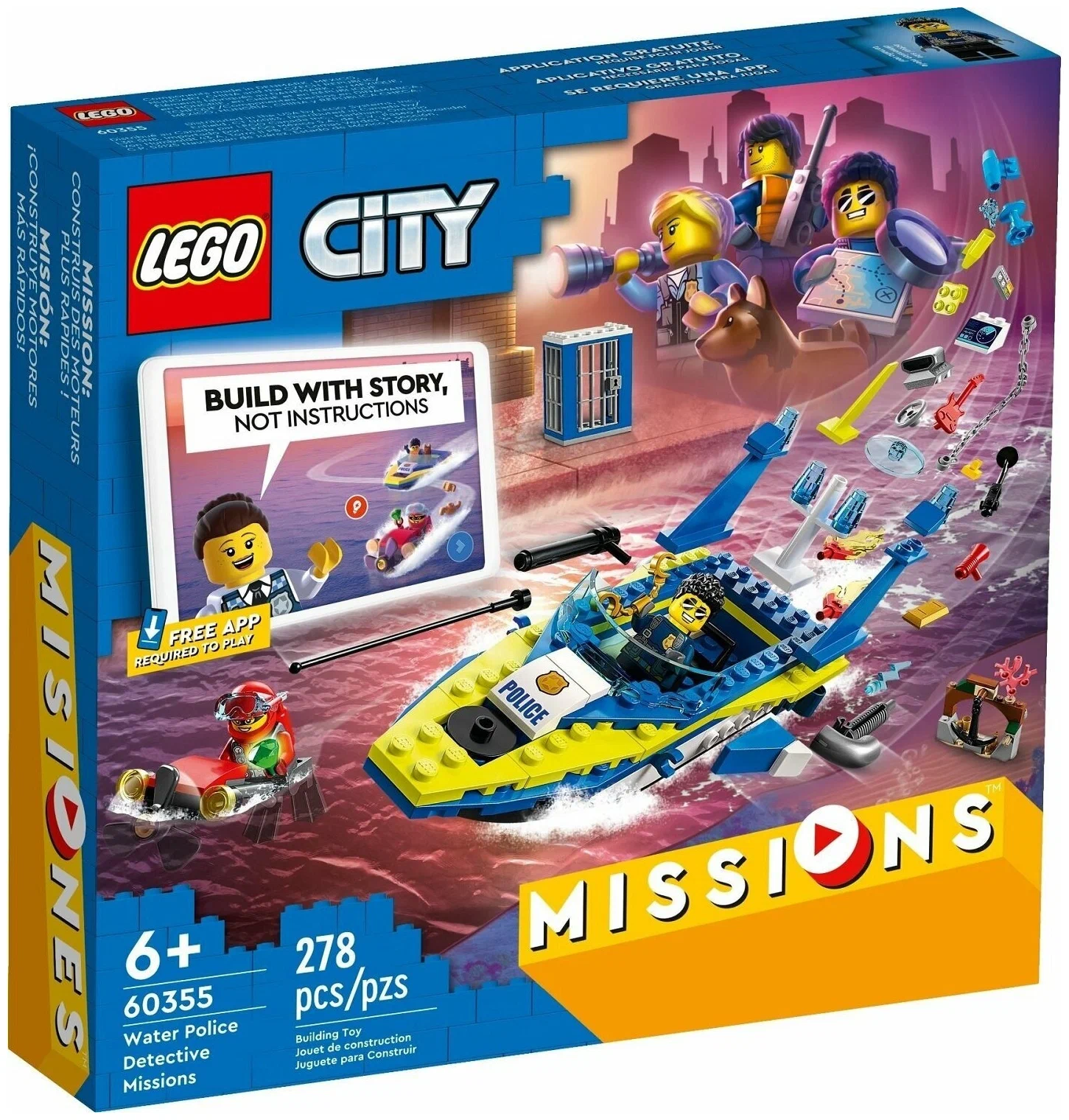 Конструктор LEGO City 60355: Детективные миссии водной полиции