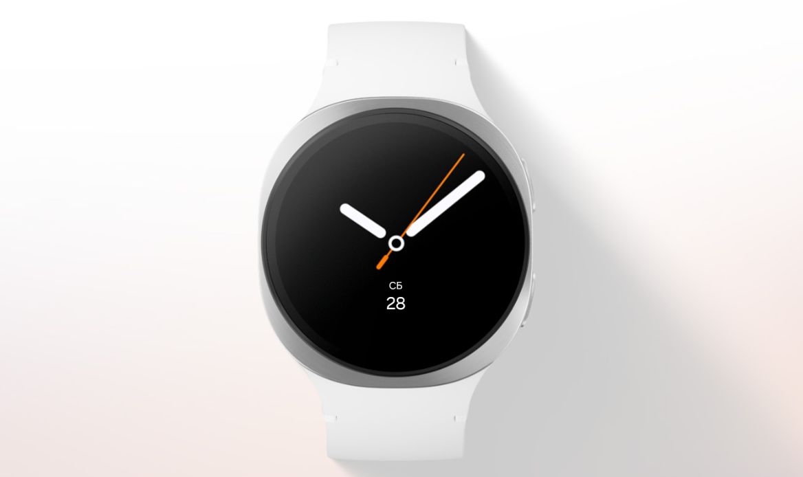 Samsung Galaxy Watch8 44 мм &mdash; AMOLED-дисплей с аналоговым циферблатом, время и дата на экране