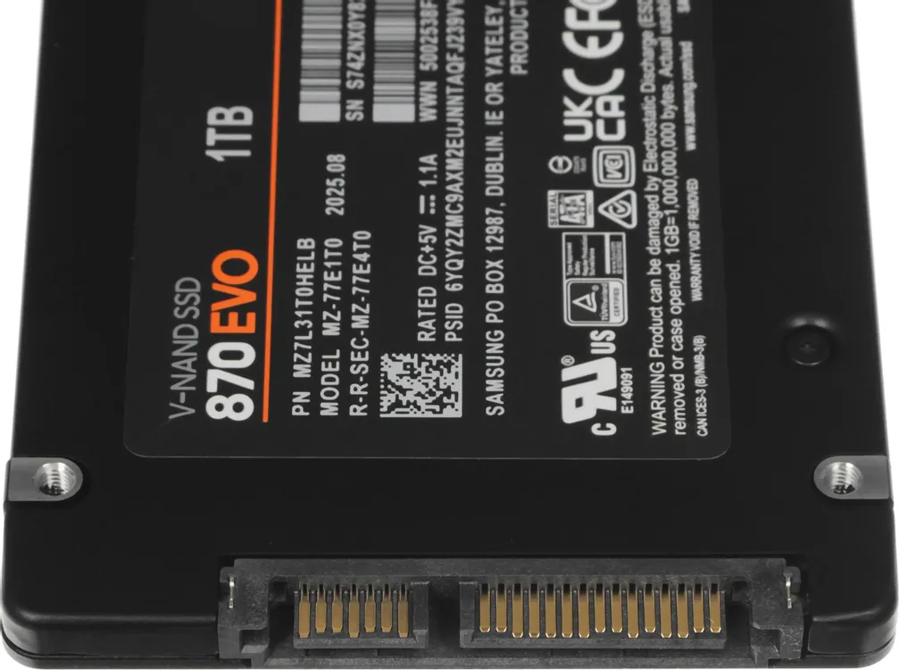 Samsung 870 EVO 1 ТБ — установка в ноутбук, совместимость с отсеком 2.5 дюйма