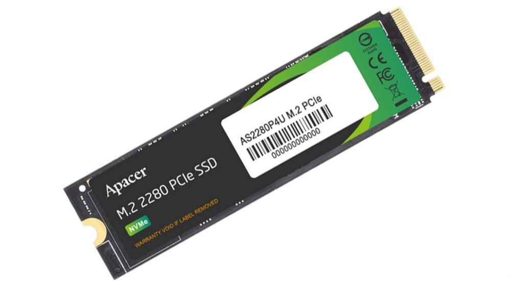 Apacer AS2280P4U 2TB M.2 2280 PCIe 3.0 x4 NVMe — вид сверху на плату накопителя