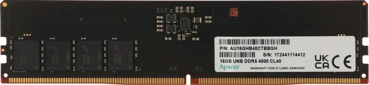 Apacer FL.16G2A.PTH DDR5 16GB 4800 МГц — маркировка и микросхемы на плате