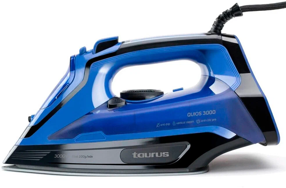 Утюг Taurus Quios, керамическая подошва, синий/чёрный, 3000Вт