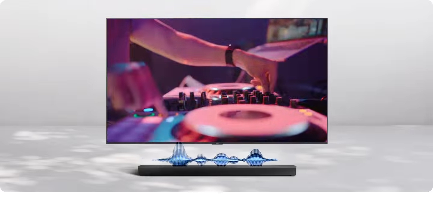 Samsung HW-B750F адаптивный звук автонастройка под контент встроенная аудиосистема