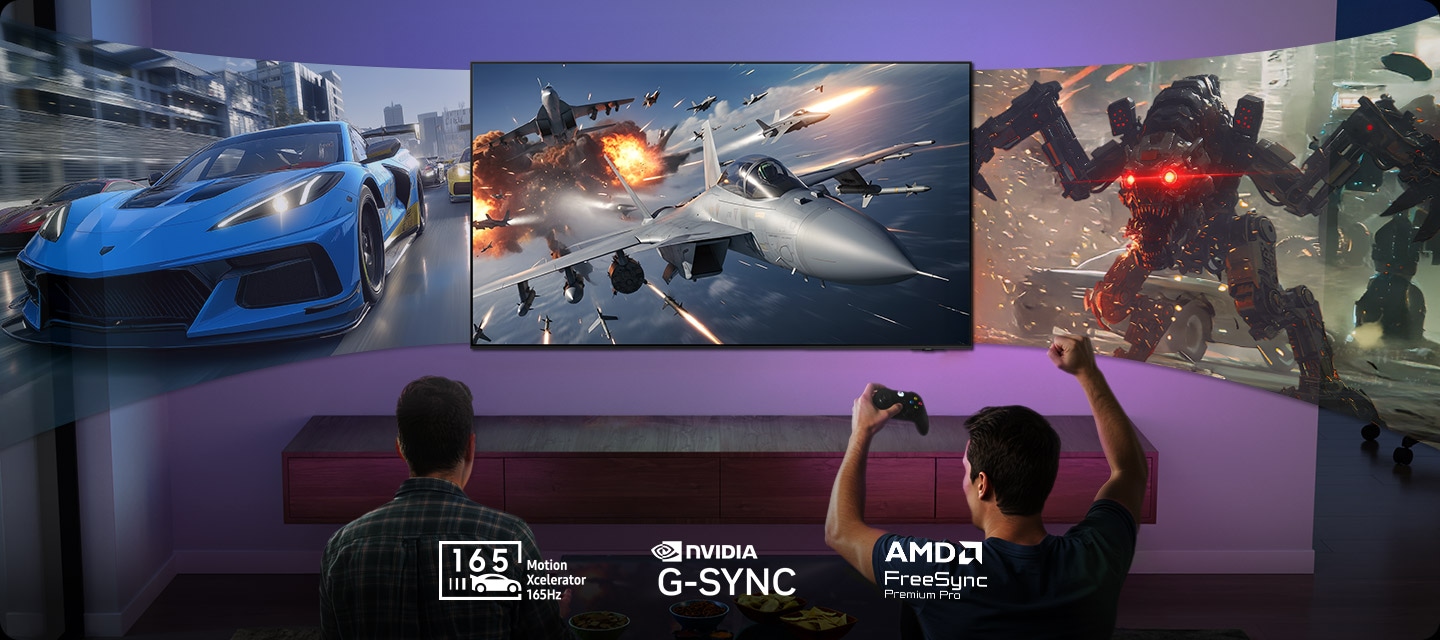 Samsung QE83S90H игровой режим 165 Гц, NVIDIA G-Sync и AMD FreeSync Premium Pro