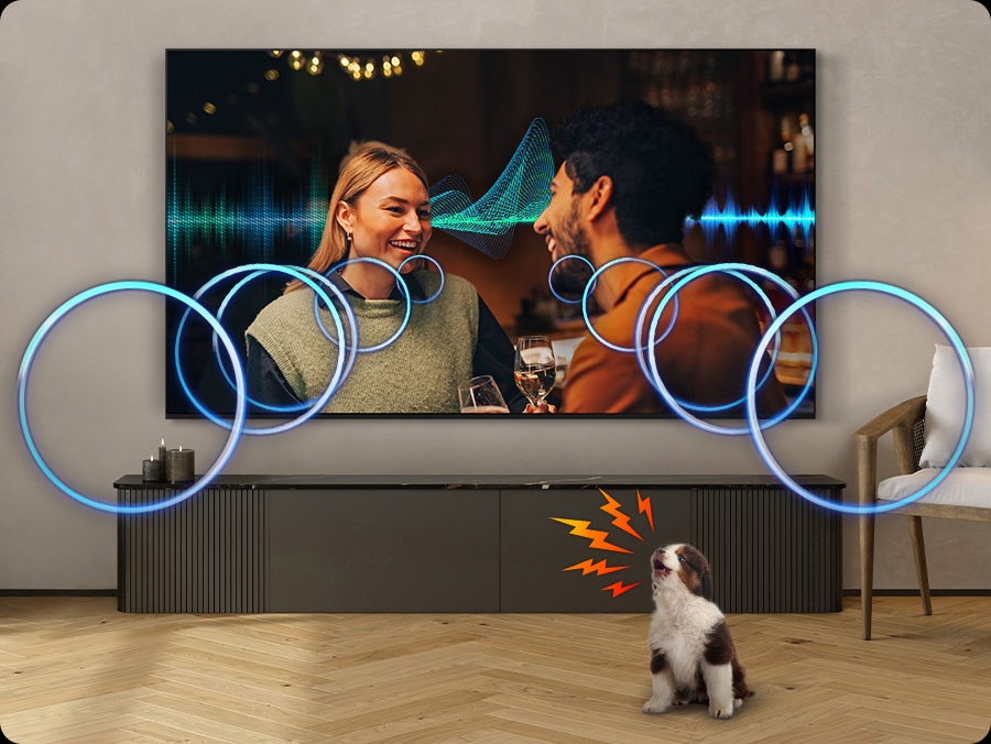Samsung QE83S90H автоматическое усиление диалогов &mdash; компенсация фонового шума