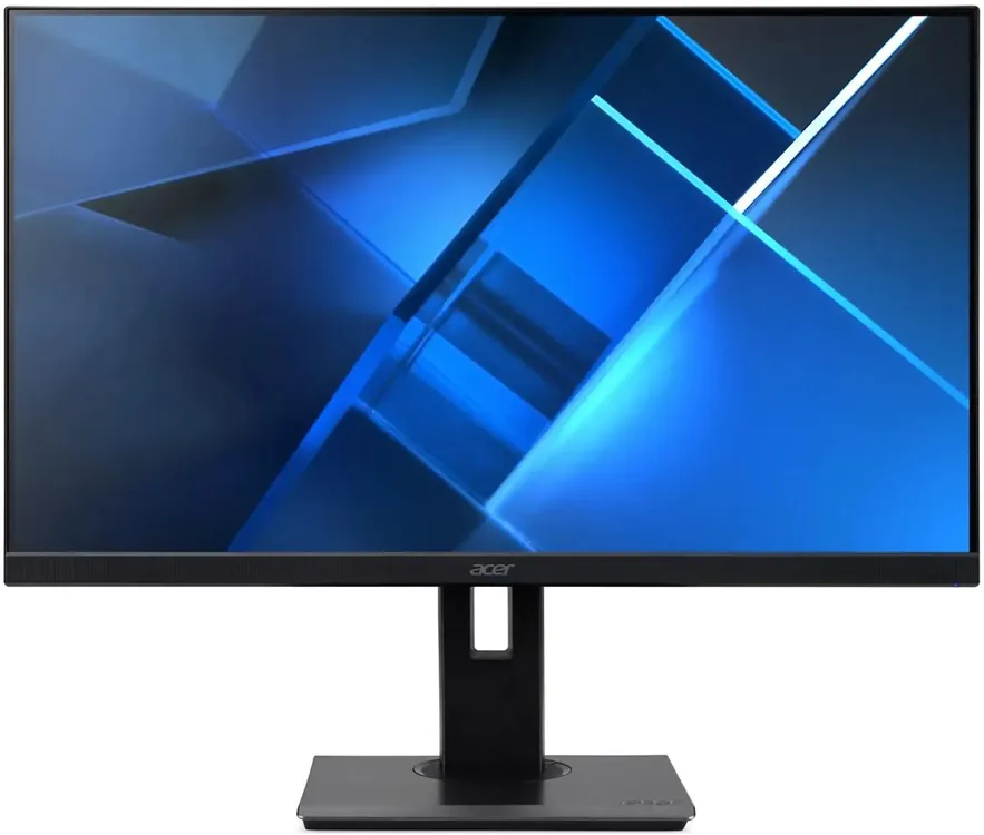 Acer B277KLBbmiiprzx 27 дюймов вид спереди — узкие рамки, чёрный корпус, 4K IPS