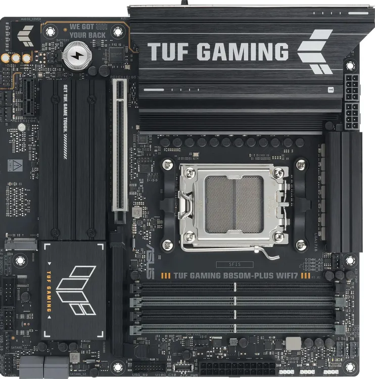 ASUS TUF Gaming B850M-Plus WiFi 7 слоты M.2 и PCIe 5.0 на плате AM5
