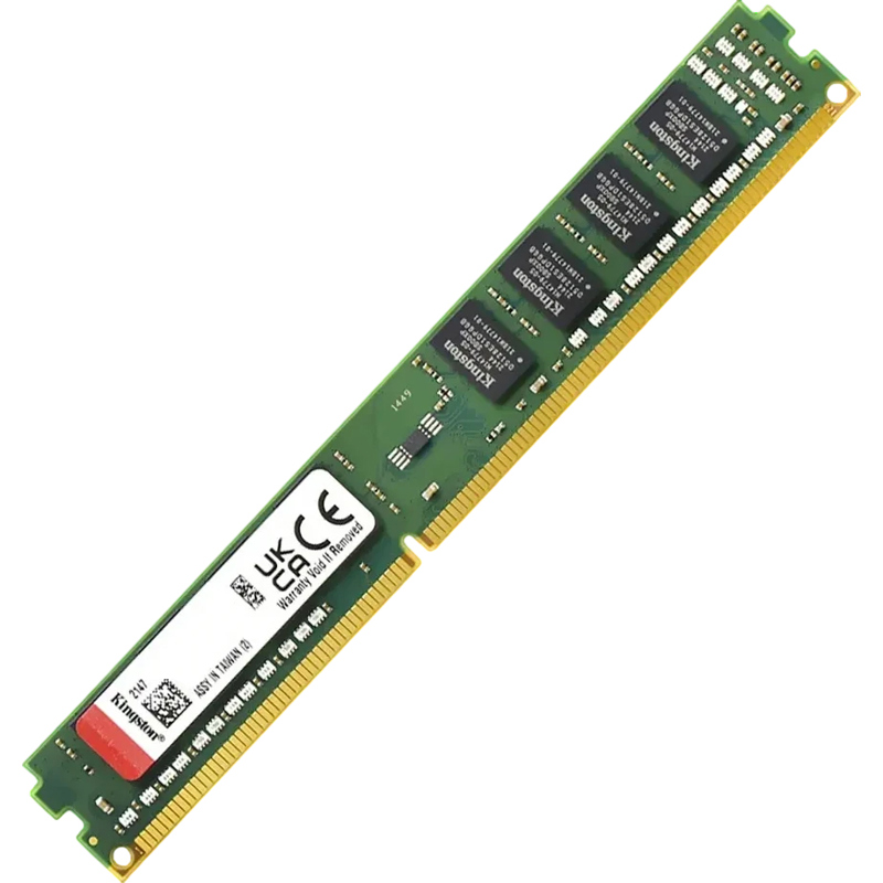 Kingston KVR32N22S8L/8WP DDR4 8 ГБ модуль оперативной памяти вид под углом золотые контакты