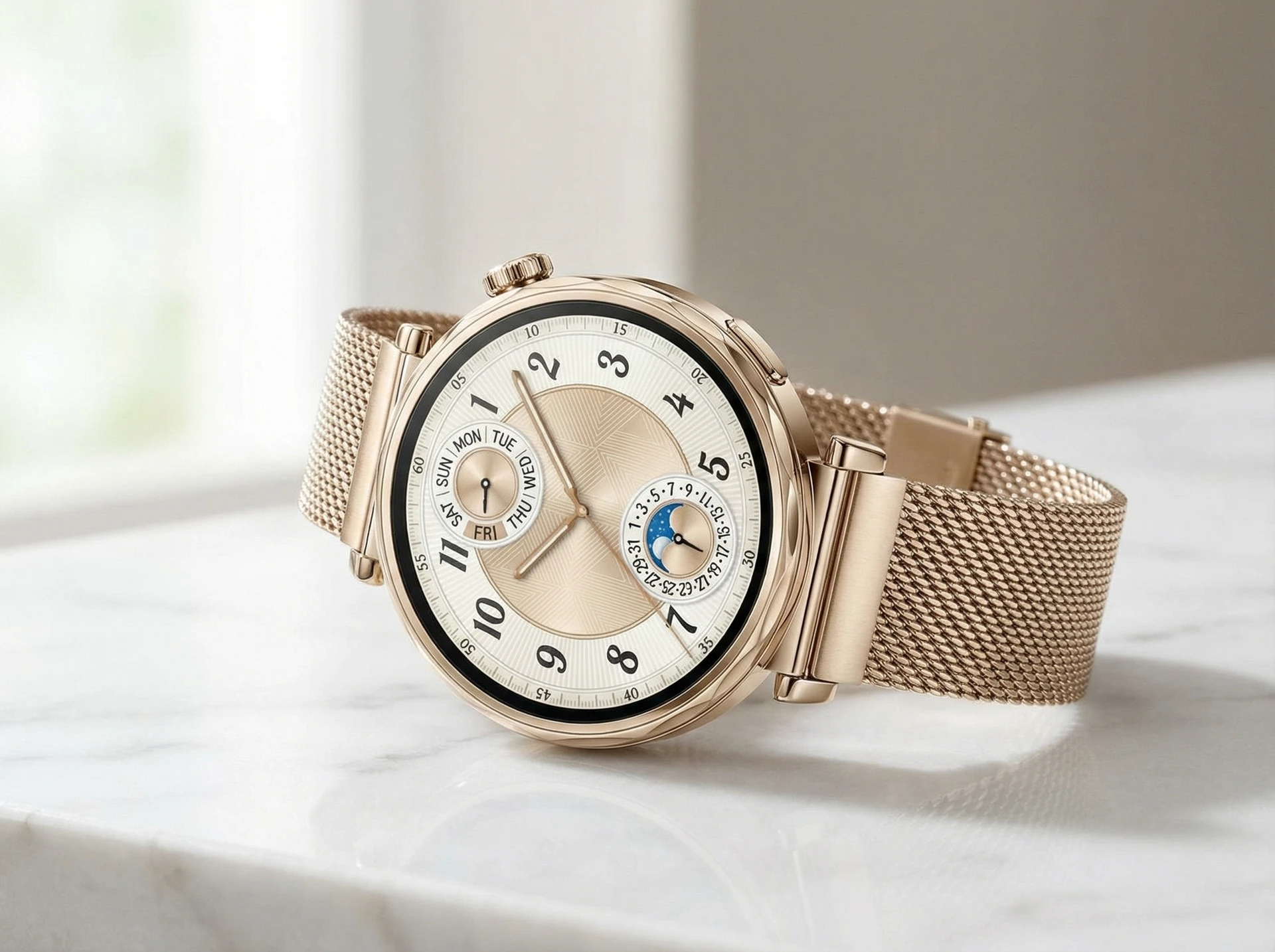 Смарт-часы Huawei Watch GT 5 Jana-B19M 41.3mm золотистый [55020dgx] - фото в интерьере