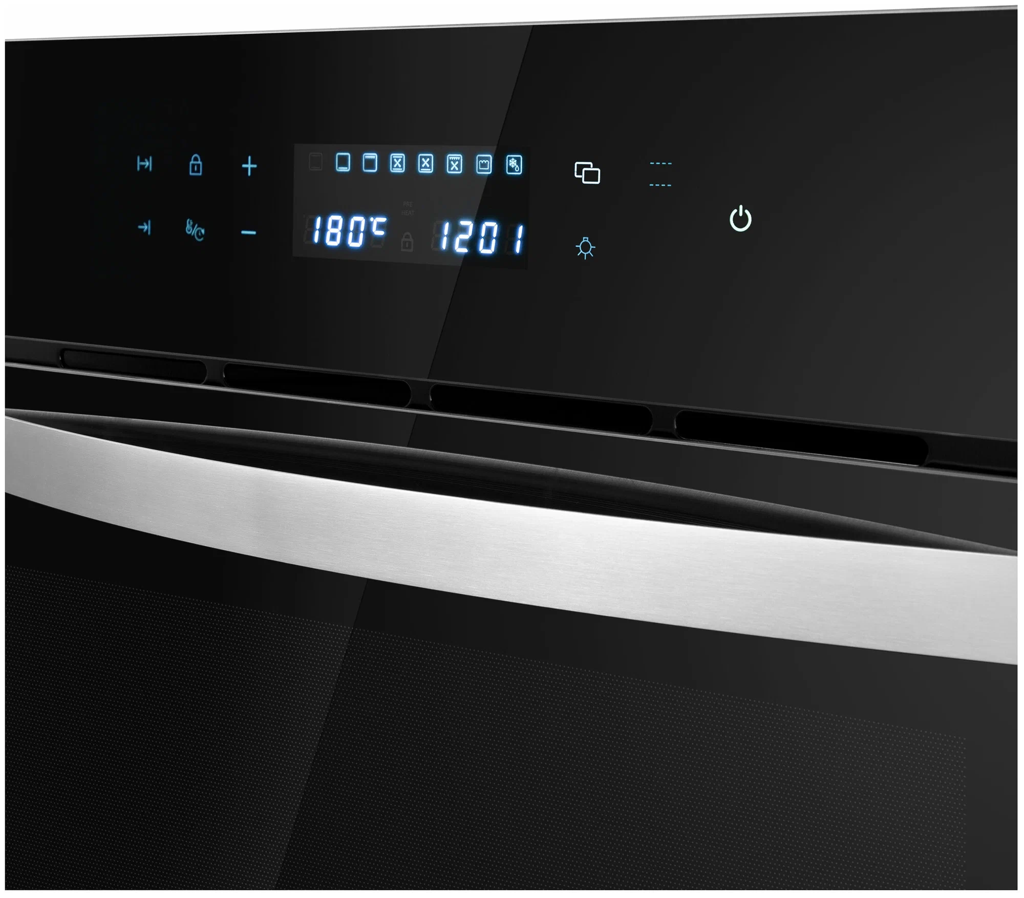 Maunfeld EOEC.566TB сенсорная панель управления с дисплеем и иконками режимов