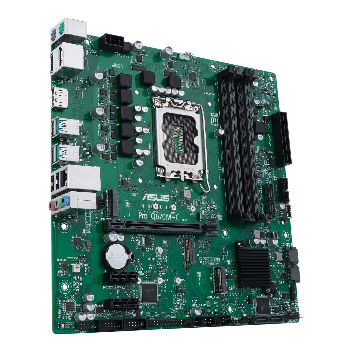 ASUS Pro Q670M-C-CSM задняя панель порты USB HDMI DisplayPort LAN
